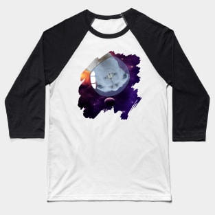 Sneaky Llama in Outer Space Baseball T-Shirt